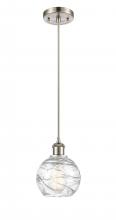  516-1P-SN-G1213-6-LED - Athens Deco Swirl - 1 Light - 6 inch - Brushed Satin Nickel - Cord hung - Mini Pendant