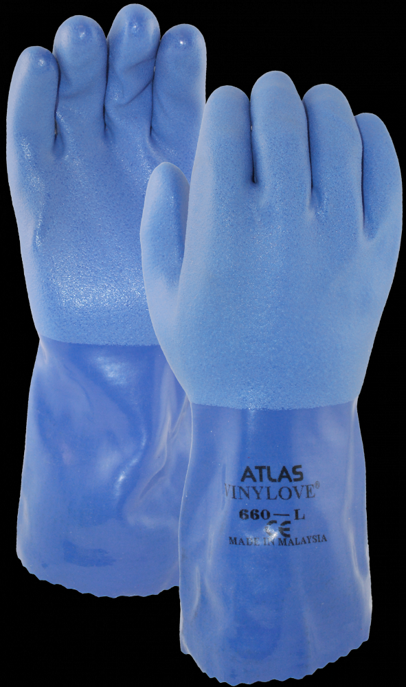 BLUE BOY TRIPLE DIPPED PVC 12 INCH GAUNTLET - S