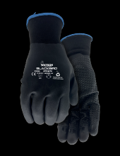 Watson Gloves 395-L - STEALTH BLACKBIRD 15GG DOTTED FOAM NITRILE PALM COATED - L