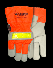 Watson Gloves 94006HHV-L - WINTER FLASHBACK FULL COW HIVIS NYLON EC100 LINED COMBO - L