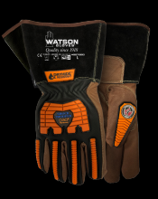 Watson Gloves 95785G-L - SHOCK TROOPER A7 D30 BACK ANTIVIBE PALM LINED GAUNTLET GOATSKIN - L