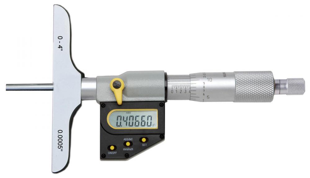 Asimeto 7205041 0-4&#34; IP65 Digital Depth Micrometer With 2.5&#34; Base