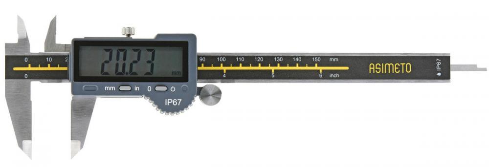 Asimeto 7305065 0-6&#34; IP67 Coolant Proof Digital Caliper With Big Screen