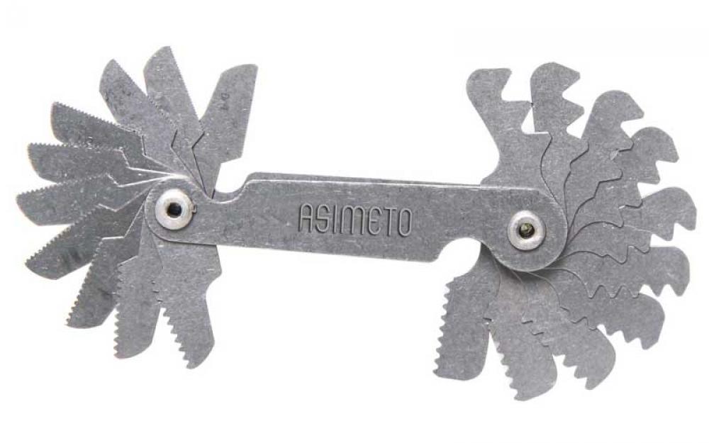 Asimeto 7605530 18 Leaf 0.4 - 7mm 60 Deg. Metric Screw Pitch Gauge