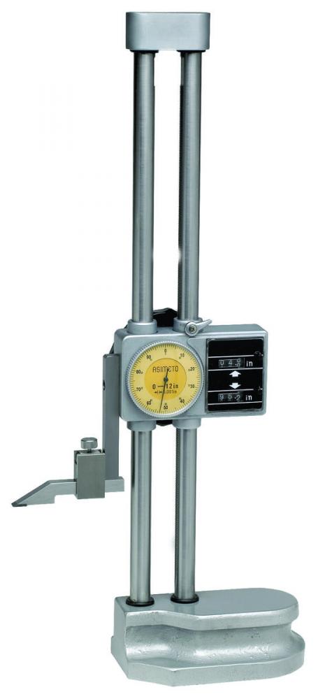 Asimeto 7623181 0-18&#34; Double Beam Digit Counter Height Gauge With Hand Wheel