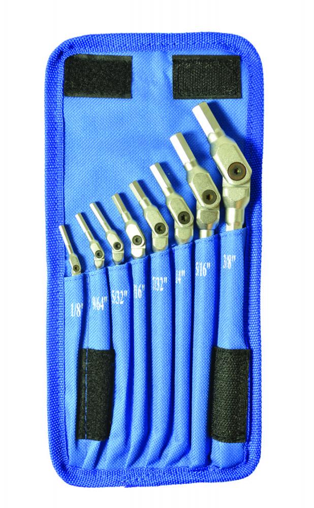 BONDHUS Hex Pro Pivot Head Wrenches 8PC SET  1/8 - 3/8&#34;