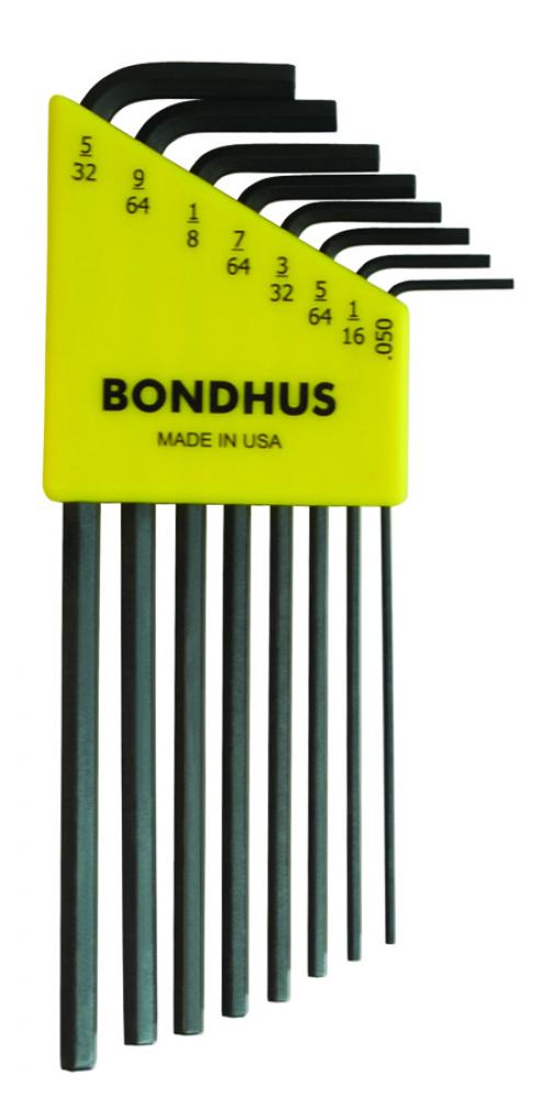 BONDHUS 9PC .050-5/32  LONG HEX L-WRENCH SET