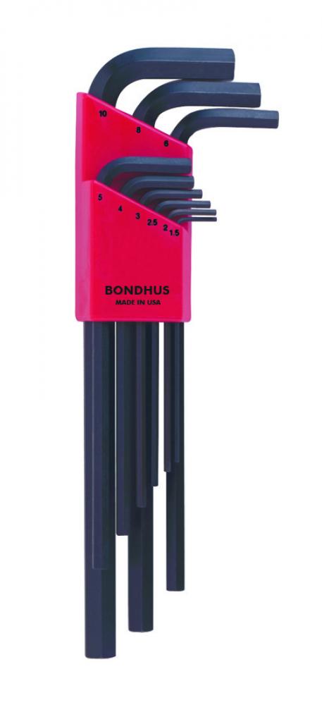 BONDHUS 9PC (1.5 - 10M) LONG HEX L-WRENCH SET