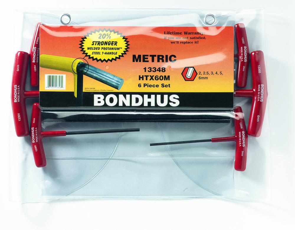 BONDHUS 6PC (2 - 6MM) HEX T-HANDLE SET