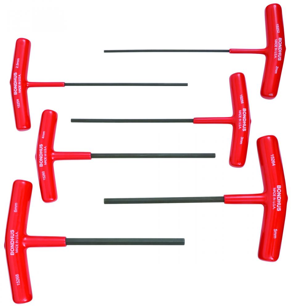 BONDHUS 6PC (2 - 6M) 6`` T-HANDLE SET