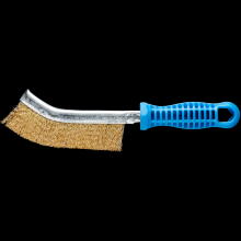 Scratch Brush with Shoe Handle, Brass, 4 x 16 Rows