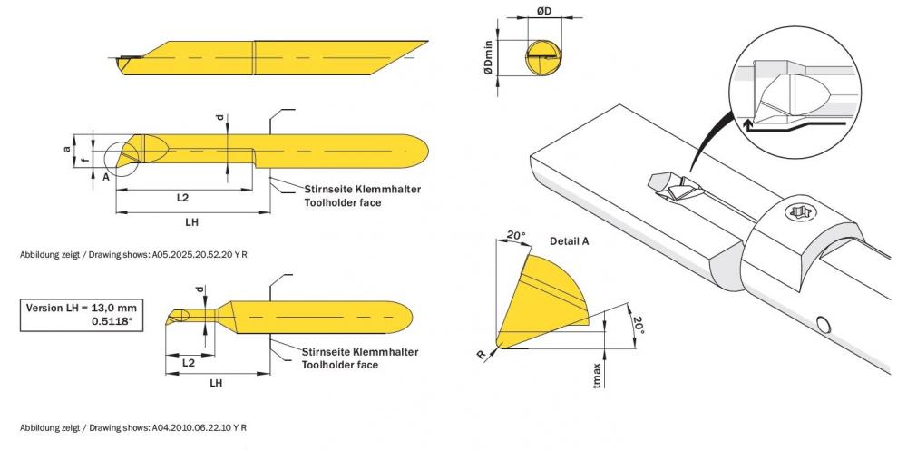 A05.R SIMTURN AX 20? Front Angle Boring Insert